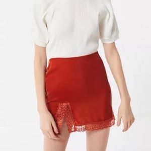 Velvet and Lace Mini Skirt